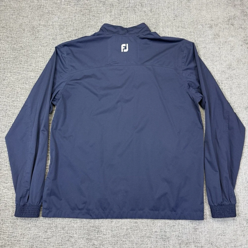 FootJoy Hydroknit Golf Jacket Mens Medium Blue‎ 1/2 Half Zip Pullover Pockets